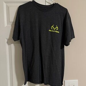 Realtree Men's Charcoal Tee with Neon Logo